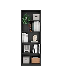 Flynama 4-Shelf Home Bookcase with Multi-Tier Storage and Bottom Shelf