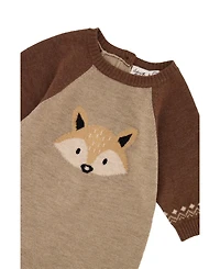 Deux par Baby Boy (3M–24M) Knitted Intarsia Cinnamon Romper