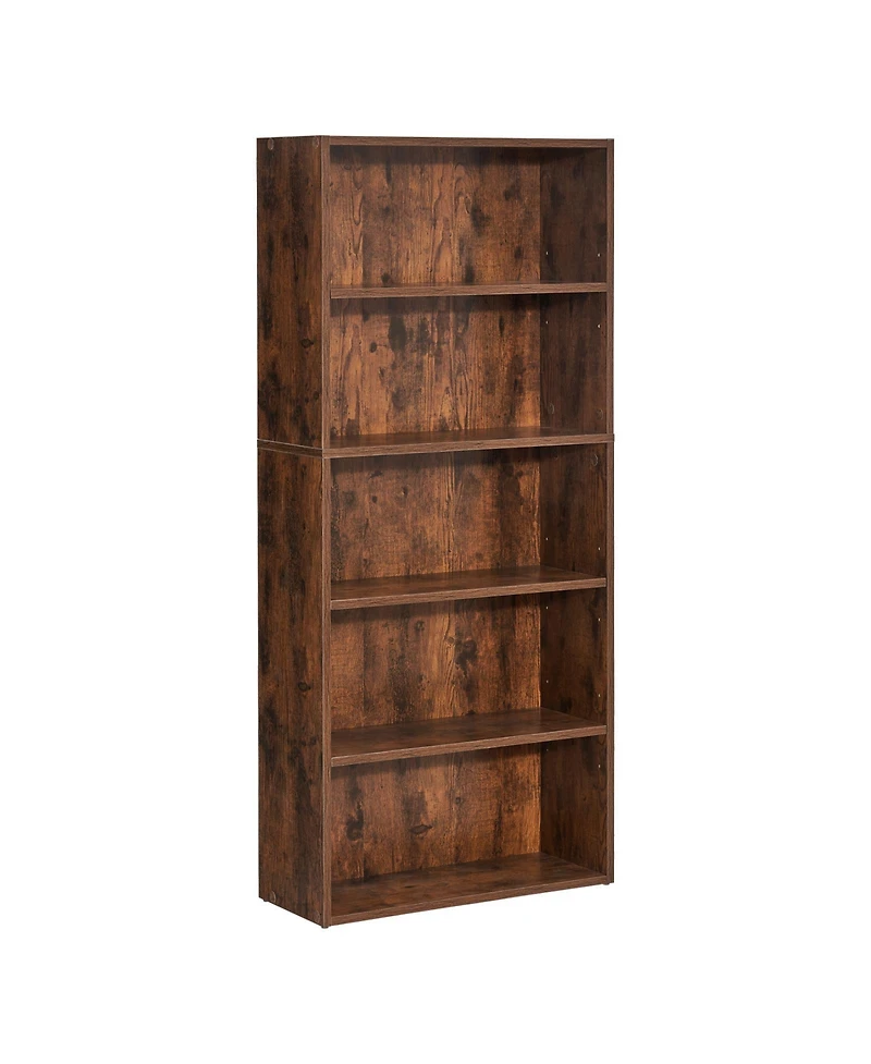 Flynama 53 Inch Narrow 5-Tier Adjustable Shelf Corner Bookshelf