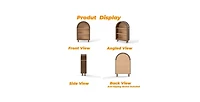 Flynama Arched Top 3-Tier Open Bookshelf Glaze Finish Storage Cabinet for Living Room Entryway Bedroom