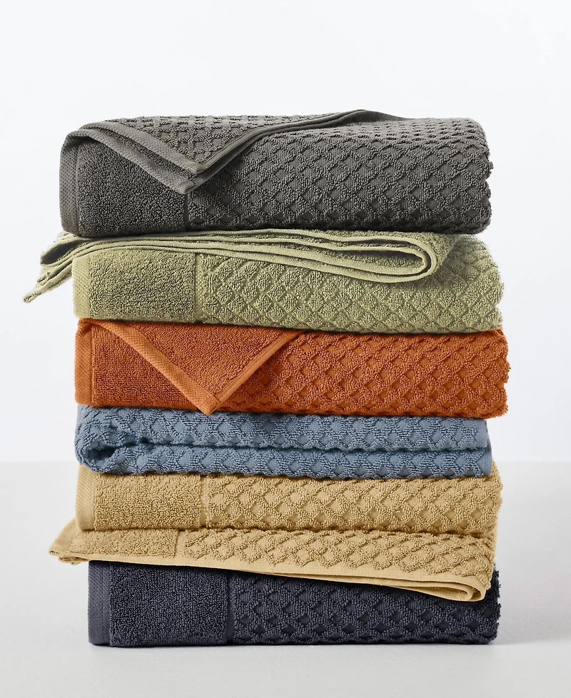 Linery & Co. Quick-Drying Cotton Diamond Waffle Textured 2-Piece Bath Sheet Set