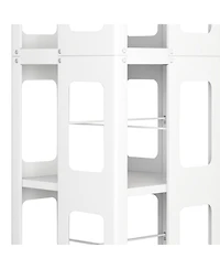 Flynama 4-Tier Steel Rotating Bookshelf with Wheels