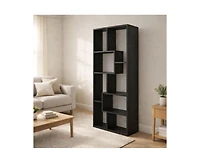 Flynama 5-Tier Asymmetrical Display Shelf Modern Bookcase Organizer
