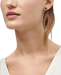 Macy's Lab-Grown Sapphire (3-3/4 ct. t.w.) & White (1/4 Stud Earrings Sterling Silver (Also Ruby)
