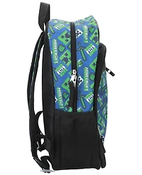 Minecraft Boys' and Girls' All Over Print Backpack, Lunch Kit, Keychain and Pencil Case, 4-Piece Set