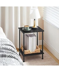 Slickblue Modern End Table with 2-Tier Shelving for Home Organization