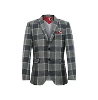 Elie Balleh Men's Slim Fit Big Plaid Sports Blazer