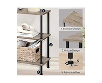 Slickblue Space-Saving Side Table with 3-Tier Open Storage Shelves