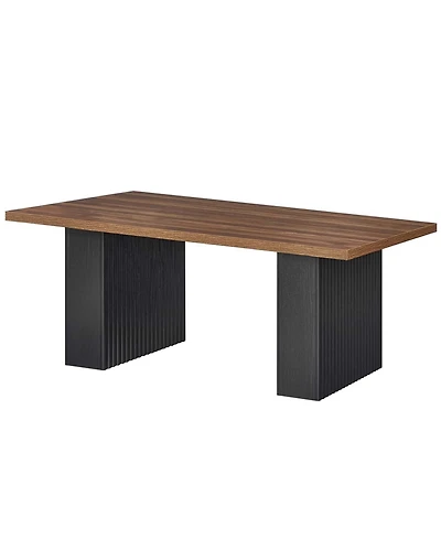 Slickblue Rectangular Coffee Table with Fluted Legs for Living Room Furniture