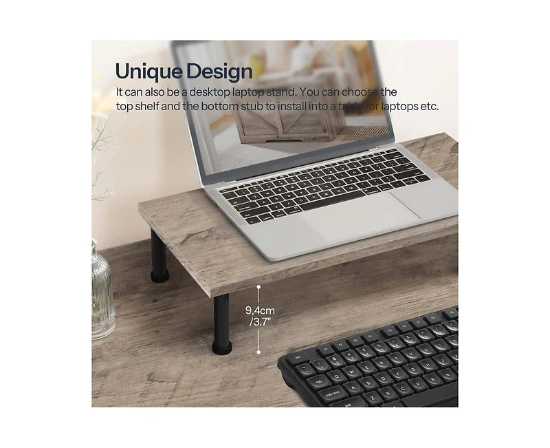Slickblue Space-Saving Side Table with 3-Tier Open Storage Shelves