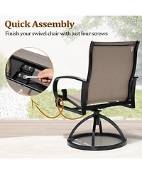 Pellebant Outdoor Aluminum Patio Swivel Dining Chairs with Sunbrella Fabric