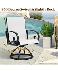 Pellebant Outdoor Aluminum Patio Swivel Dining Chairs with Sunbrella Fabric