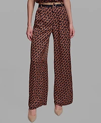 Karl Lagerfeld Paris Women's Polka-Dot Satin Straight-Leg Pants