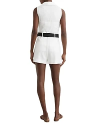 Reiss Women's Linen Sleeveless Belted Playsuit