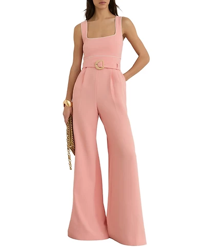 Reiss Women's Tipped Wide-Leg Belted Jumpsuit