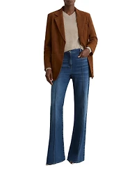 Reiss Women's Pintuck-Detail Flared Jeans