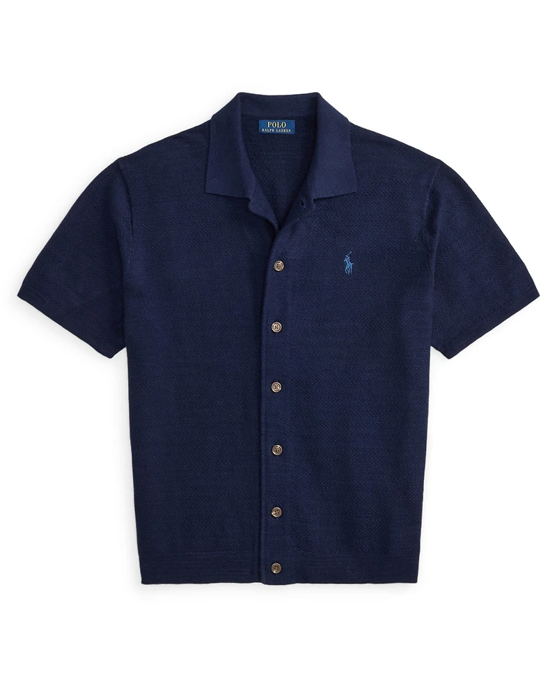 Polo Ralph Lauren Men's Cotton-Linen Short-Sleeve Cardigan Shirt