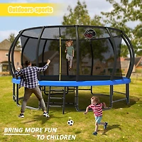 Zeny Outdoor Trampoline for Kids and Adults, Pumpkin Trampolines with Curved Poles,Heavy Duty Trampoline Anti-Rust Coating Astm Approval