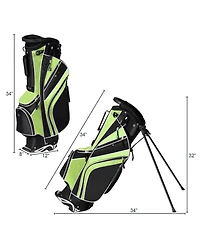 Gymax Golf Stand Bag 6 Way Divider Golf Carry Bag w/ Straps & 7 Storage Pockets