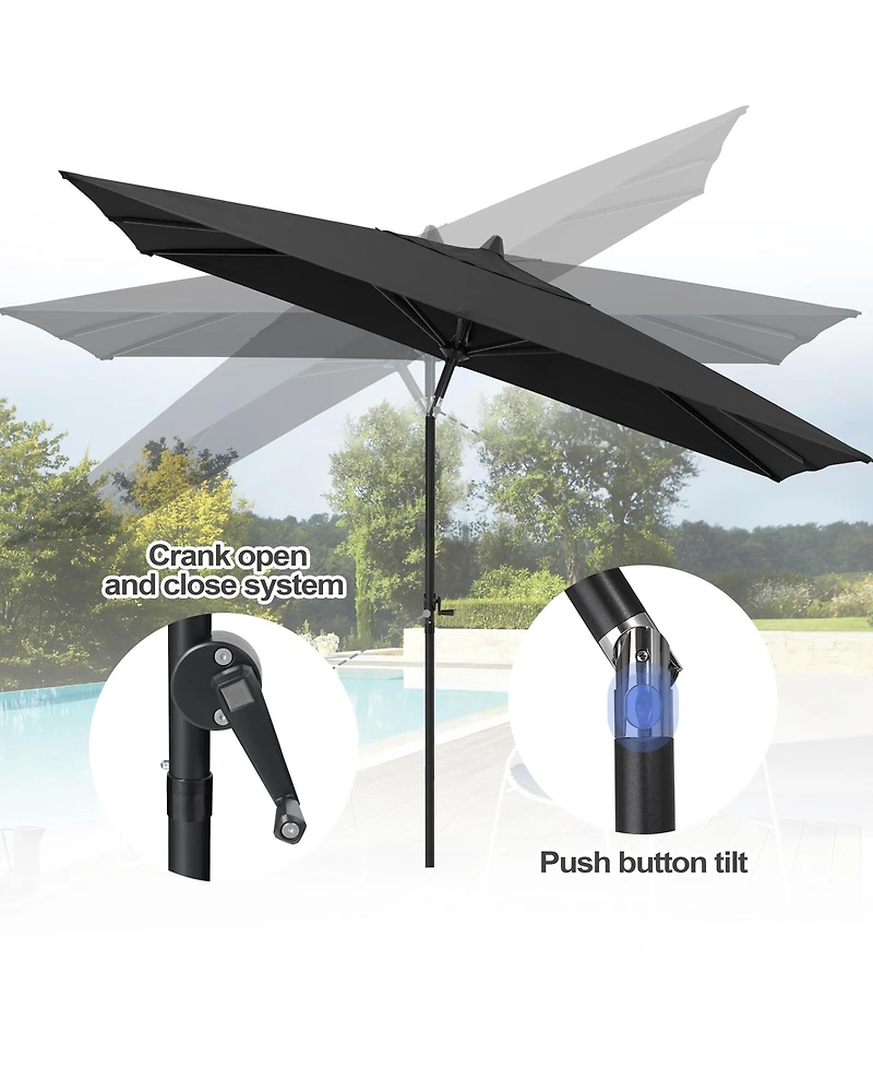 Pellebant Outodoor 9 x 5 Feet Patio Market Umbrella