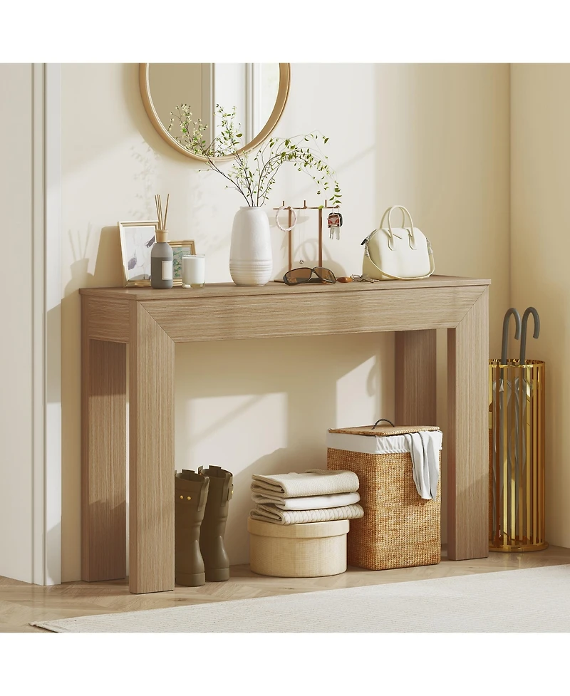 Homcom Console Table Modern, 47" Entryway Table, Natural Wood