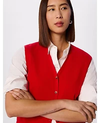 Whistles Women's V-Neck Button Front Knit Tank