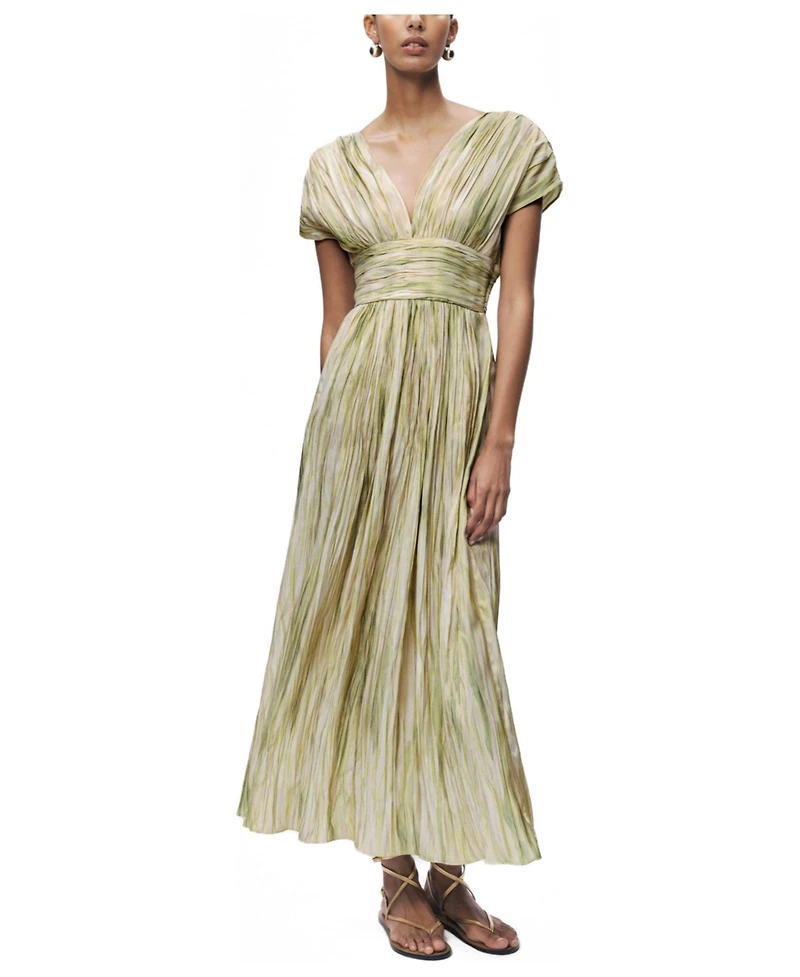 Nocturne Women's Printed V-Neck Midi Dress