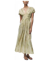 Nocturne Women's Printed V-Neck Midi Dress