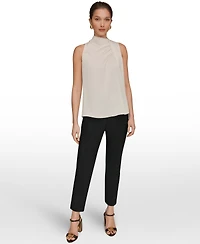 Donna Karan New York Women's Sleeveless Twist-Front Drape Blouse