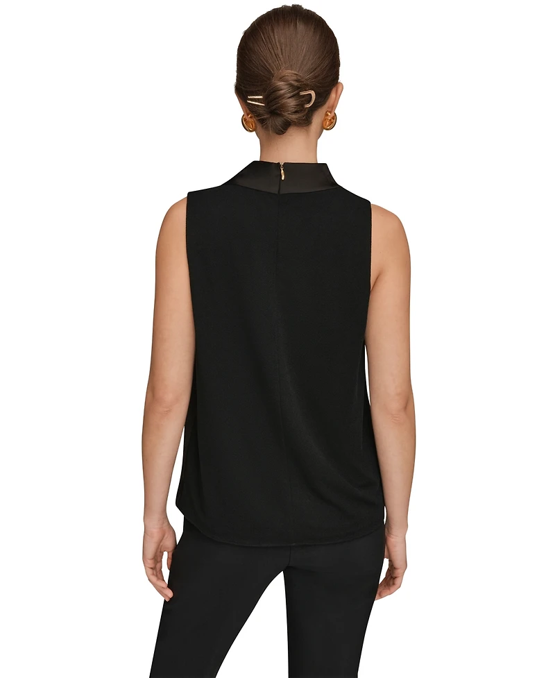 Donna Karan New York Women's Sleeveless Twist-Front Drape Blouse