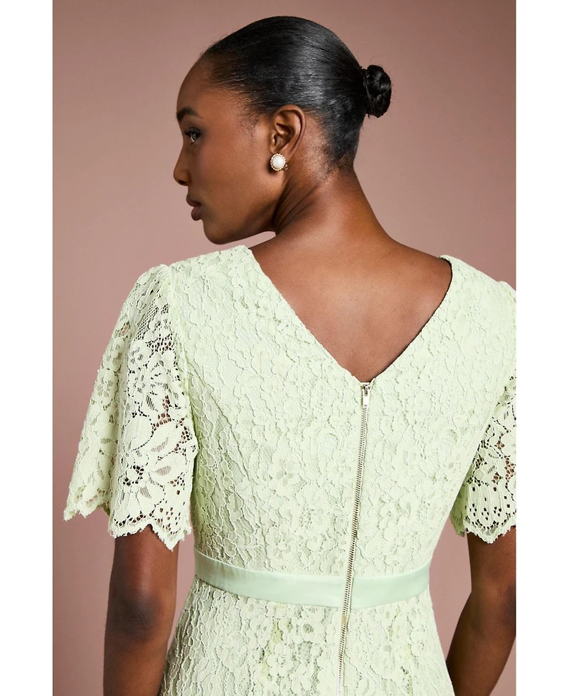 Coast Women's Scallop Hem V-Neck Lace Midi Dress