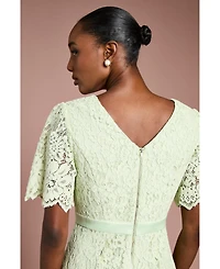 Coast Women's Scallop Hem V-Neck Lace Midi Dress