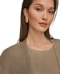 Donna Karan New York Women's Metallic V-Neck Long-Sleeve Cardigan