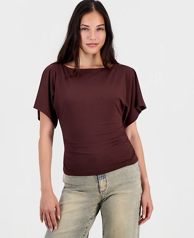 Bar Iii Women's Boat-Neck Flutter-Sleeve Top, Macy's Exclusive