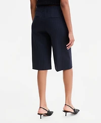 Bar Iii Women's Pinstripe High-Rise Knee-Length Shorts, Macy's Exclusive