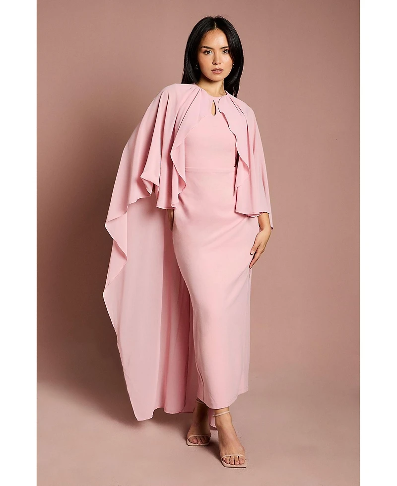 Coast Petite Round Neck Cape Maxi Dress