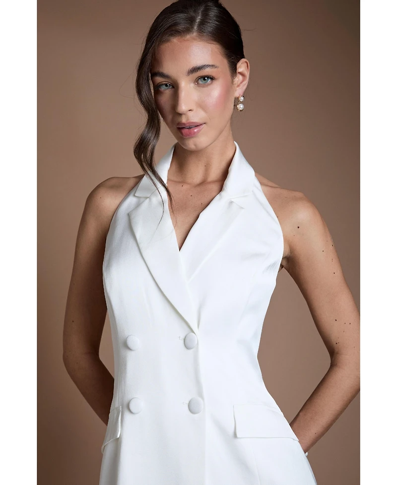 Coast Women's Halter-Neck Sleeveless Blazer Dress