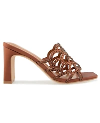 Christian Siriano Women's Francez Scalloped Rhinestone Heeled Sandal