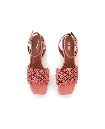 Reiss Women's Stephanie Weave Kitten Heels