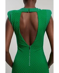 Karen Millen Women's Studded Jersey Midi Dress