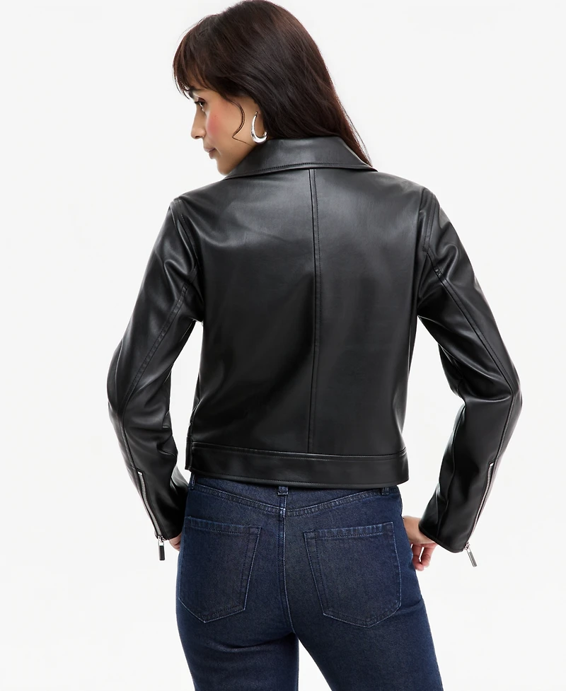 I.n.c. International Concepts Women's Faux-Leather Moto Jacket, Macy's Exclusive