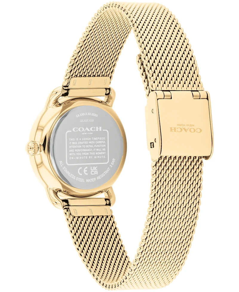 Coach Women's Elliot Gold-Tone Stainless Steel Mesh Bracelet Watch 28mm