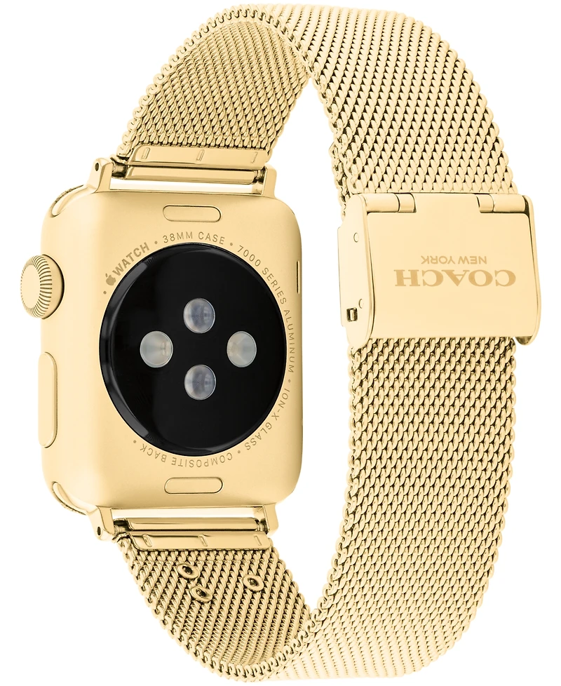 Coach Women's Gold-Tone Stainless Steel Apple Watch Strap 38mm, 40mm, 41mm