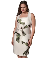 Donna Karan New York Plus Square Neck Dress