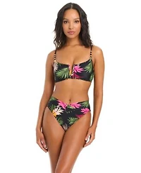 Bar Iii Womens Havana Heat V Wire Bralette Top V Waist Bottoms