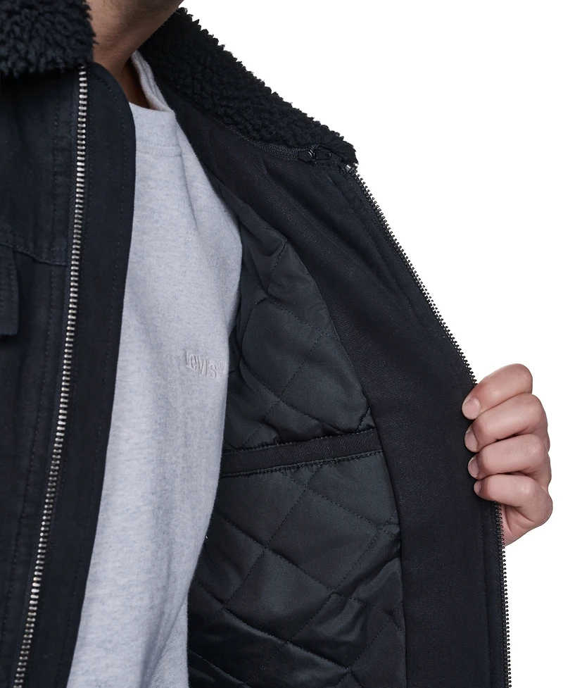 Levis Men's Sherpa Collar Western Bomber Aviator Jacket