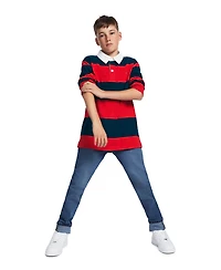 Tommy Hilfiger Boys' 8-20 Striped Long-Sleeve Rugby Polo Shirt