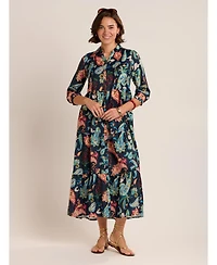 Brakeburn Women's Estrella Sculpted Collar Maxi Dress