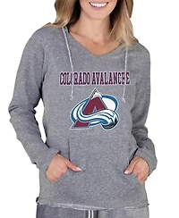 Concepts Sport Women's Gray Colorado Avalanche Mainstream Terry Tri-Blend Long Sleeve Hooded Top