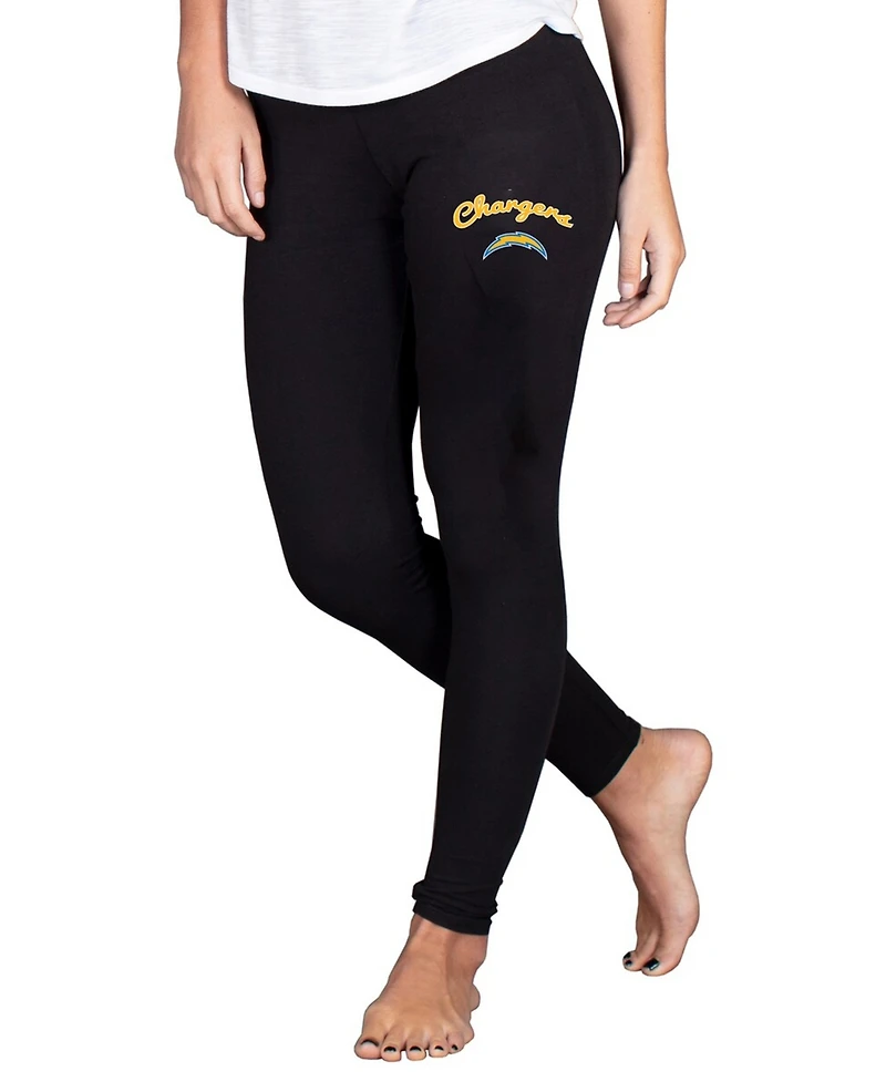 Concepts Sport Women's Black Los Angeles Chargers Lightweight Fraction Lounge Leggings